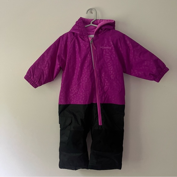Girls Columbia Snowsuit 12-18m Black Purple - Picture 1 of 5